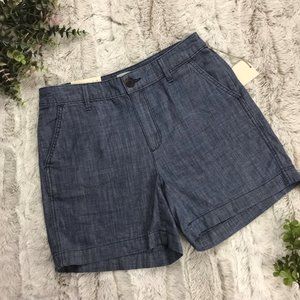 [a new day] Blue Chambray Chino Shorts Size 2 Womens Bottoms